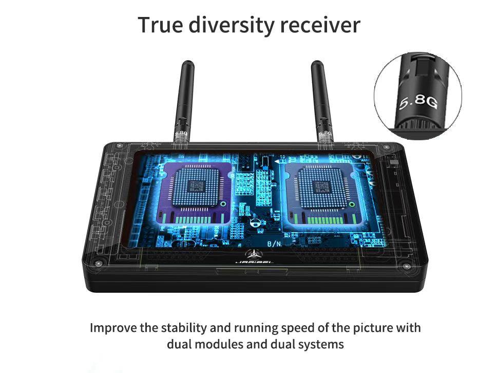 JaribeL Moneagle 5 Inch IPS 800x480 5.8GHz 40CH Diversity Receiver 1000Lux FPV Monitor With DVR 360° Full View HD Display Built-in 4000mAh Battery For RC Drone Radio Controller - jaribel